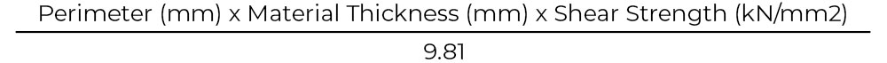 Tonnage Equation