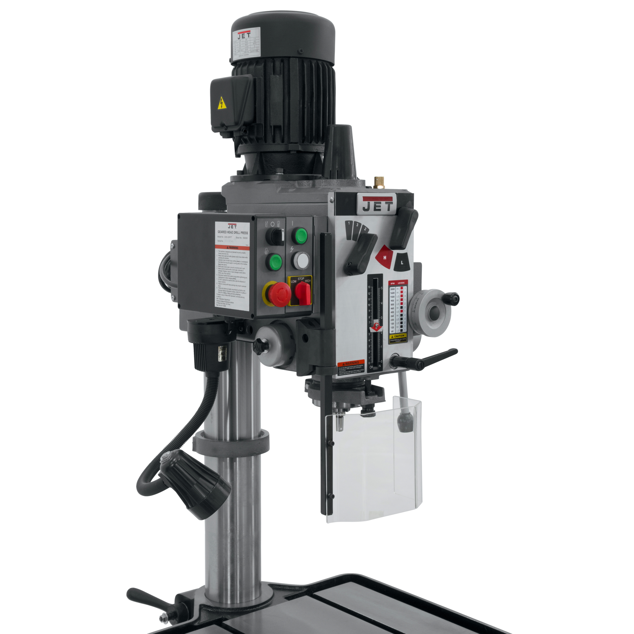 Jet GHD20PFT, 20" Gear Head Tapping Drill Press With Power Down feed